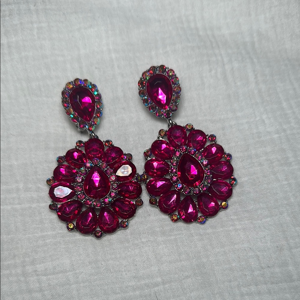 Elegant Pink Gemstone Earrings